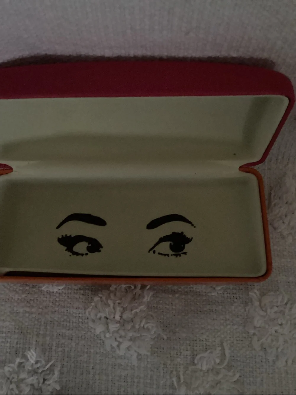 *KATE SPADE Pink & Orange EYES Clam SHELL Sunglass HARD CASE Eye Glass Case*